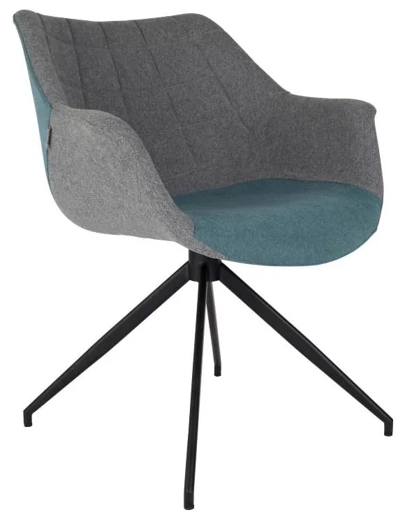 Set 2 scaune textil gri albastru Doulton