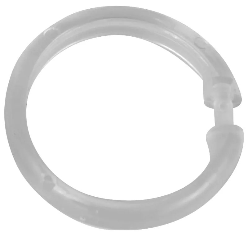 Set 12 inele transparente din plastic pentru perdea duș Wenko