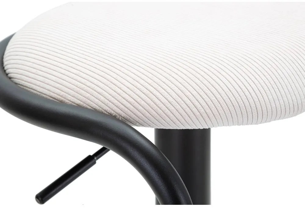 Scaun de bar alb/negru cu înălțime ajustabilă tapițat (înălțime șezut 61 cm) Destiny – Mauro Ferretti