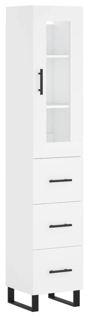 3199257 vidaXL Dulap înalt, alb, 34,5x34x180 cm, lemn prelucrat