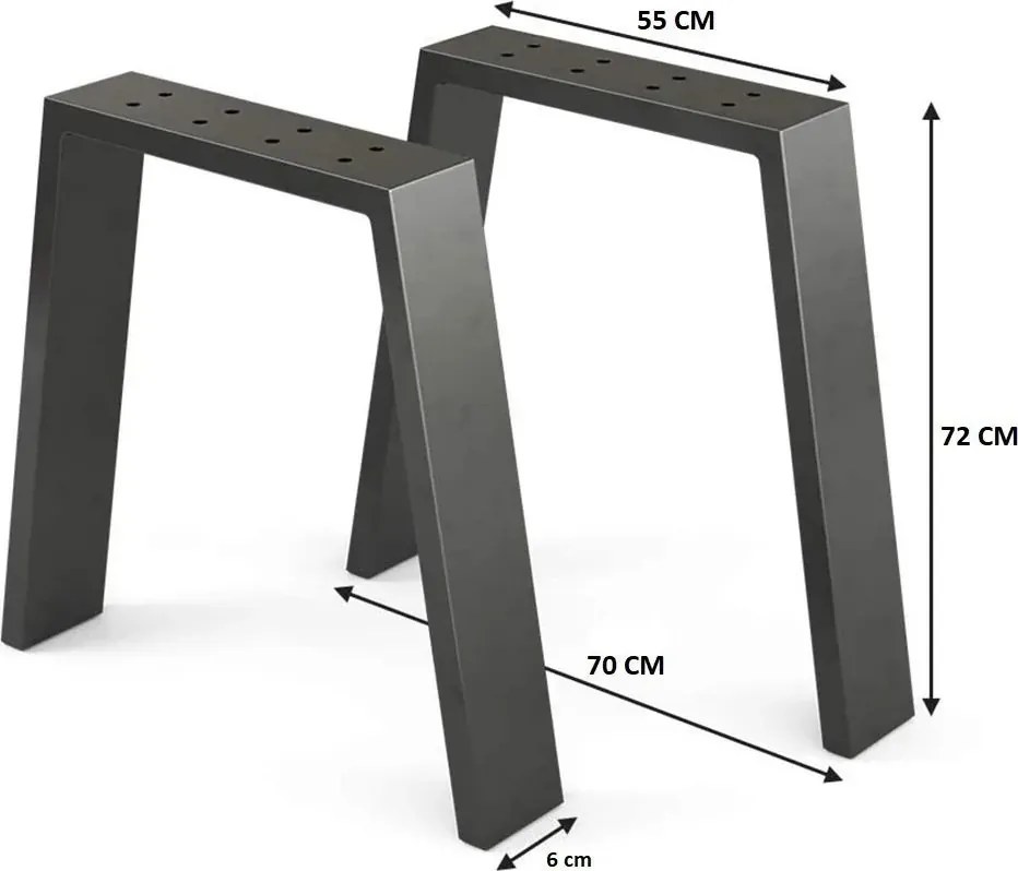 Picioare masa metal, Carpath Homs , Negru,55x70X72 cm