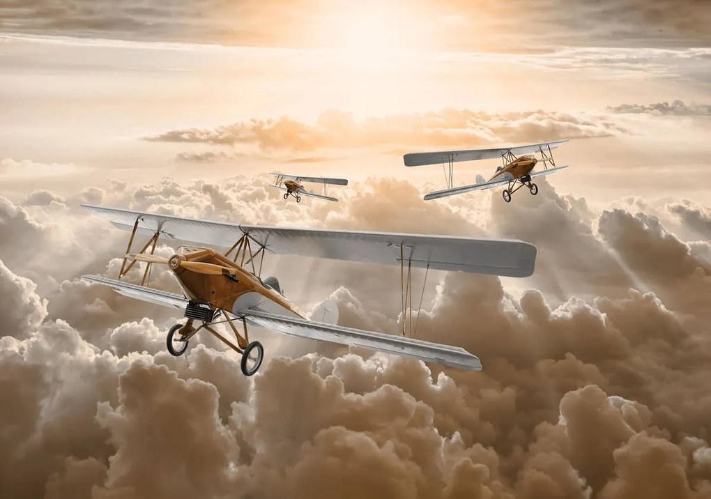 Fototapet - Avioane deasupra norilor (254x184 cm)