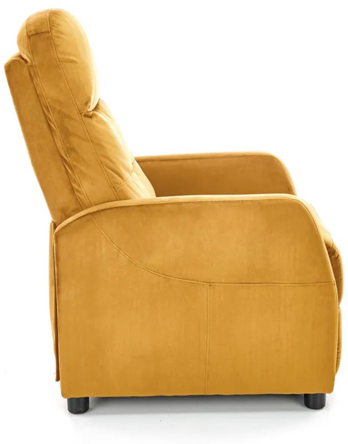 Fotoliu recliner Felipe 2 velvet mustariu H103 cm