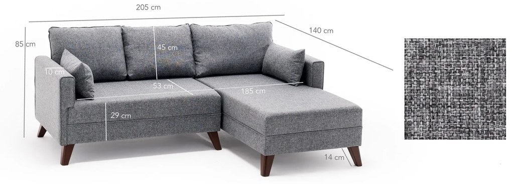 Canapea extensibilă de colț Bella Corner Sofa Right 2