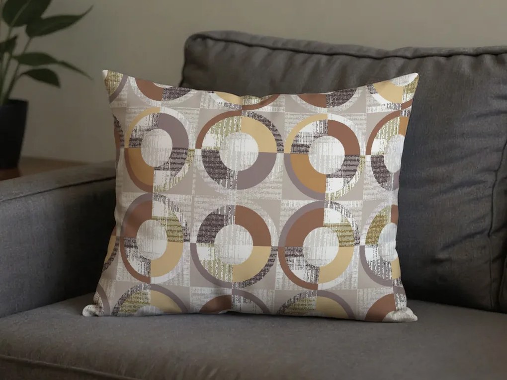 Set de 2 huse decorative de perna din microfibra CIRELLO 50x70 cm, maro-gri