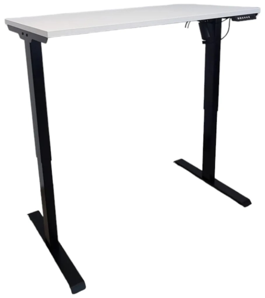 Birou reglabil electric TerrA2DS BLACK - profil dreptunghiular , profil cadru Negru (Dimensiune blat: 100x60 cm, Culoare blat: Alb 25mm)