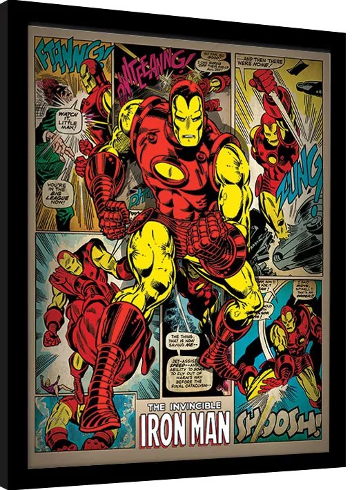 Poster înrămat Iron Man - Retro