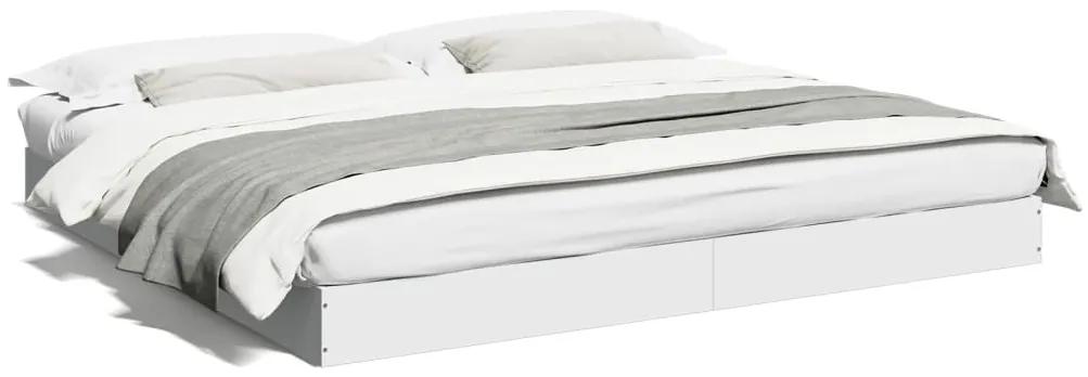 842000 vidaXL Cadru de pat alb 180x200 cm din lemn prelucrat