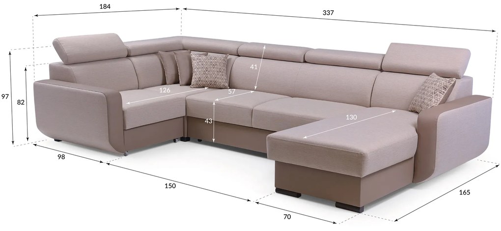 Zondo Colțar Istar U (Gri închis + Alb) (S). 630094