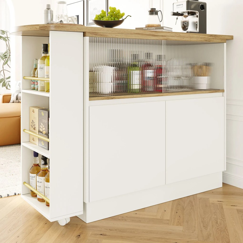 360° Masă de bar rotativă, Alb | Aosom Romania