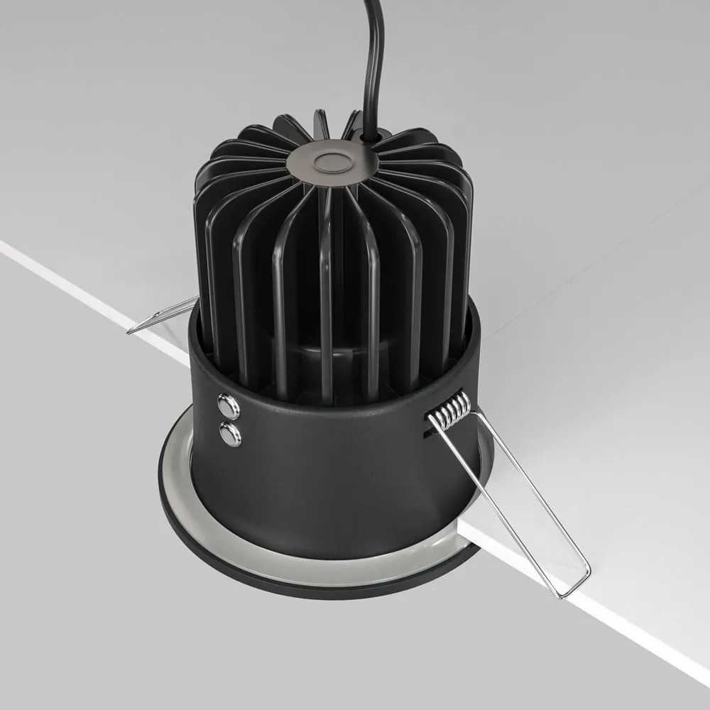 Spot LED incastrabil dimabil design modern IP65 Zoom negru 8,5cm 12W