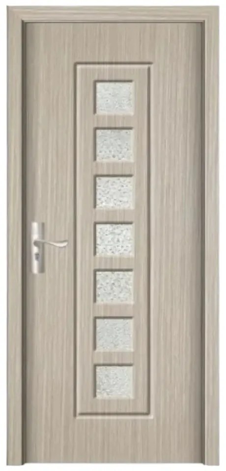 Usa Interior din MDF Novo Doors ND236, Cadru din Lemn Masiv, Geam Sablat, KIT COMPLET, Toc , Manere si balamale incluse (Culoare: Wenge, Toc: