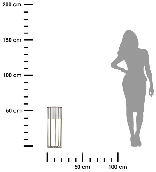Ghiveci metalic de flori LOFT 55x20 cm auriu/alb