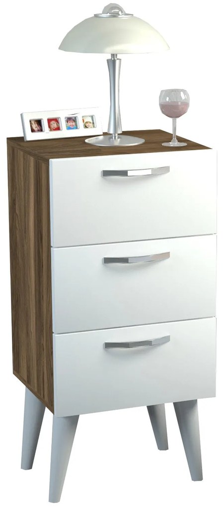 Noptieră Bellini v3 - White, Walnut