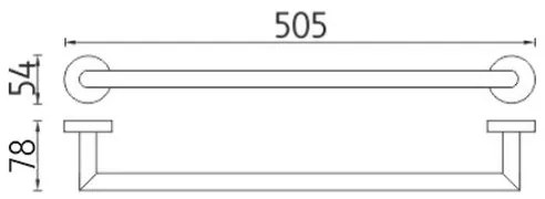 Suport de perete pentru prosoape NIMCO UN 13046A-26 UNIX 51 cm crom lucios