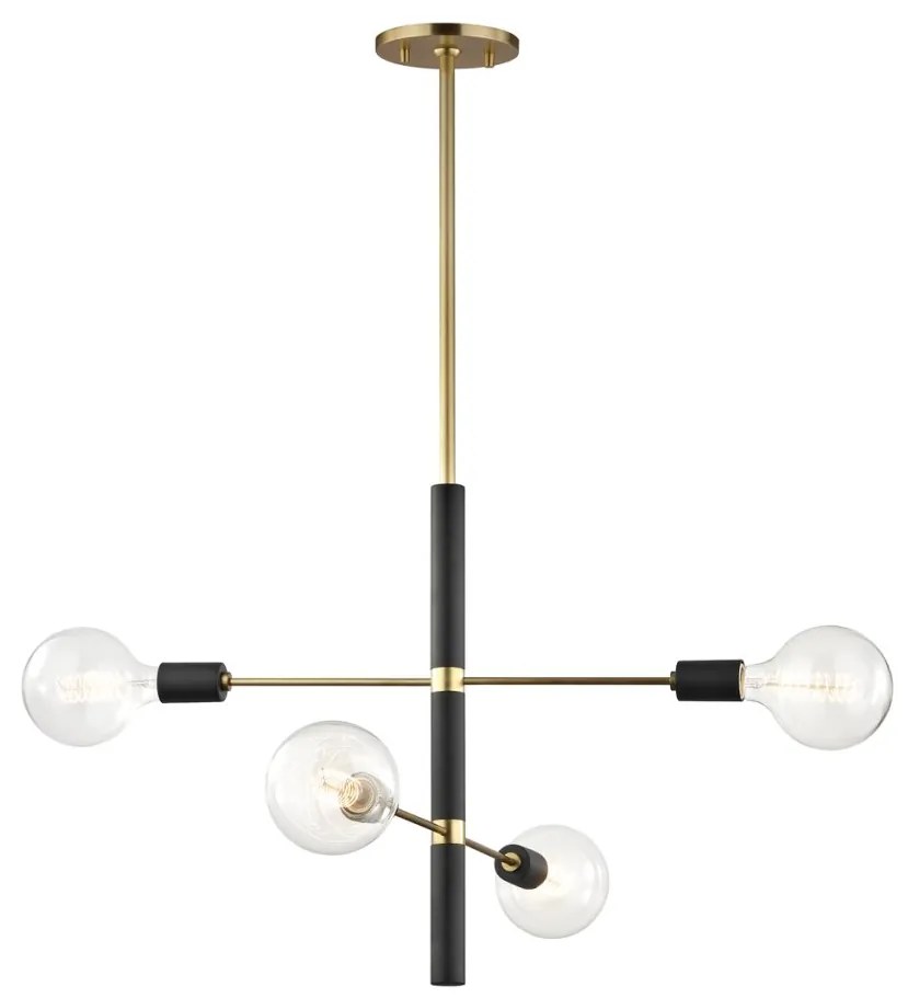 Candelabru design industrial-modern ASTRID cu 4 surse de lumina