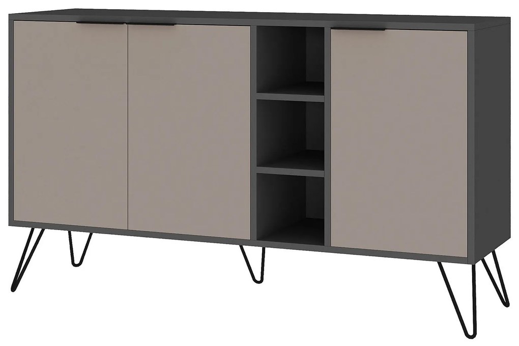 Consolă Clara Console - Anthracite, Light Mocha