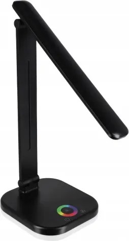 Lampă de birou LED RGBW dimabilă, cu încărcare wireless, 7W, 5V USB, negru