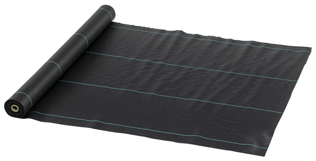 Outsunny Plasă pentru Mulcire Permeabilă și Anti-UV din Polipropilena, pentru Grădină și Curte, 100x1 m, Negru | Aosom Romania