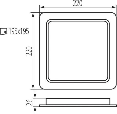 Kanlux 36538 - Plafonieră LED încastrată TAVO LED/24W/230V 3000/4000/6000K 22x22 cm IP44