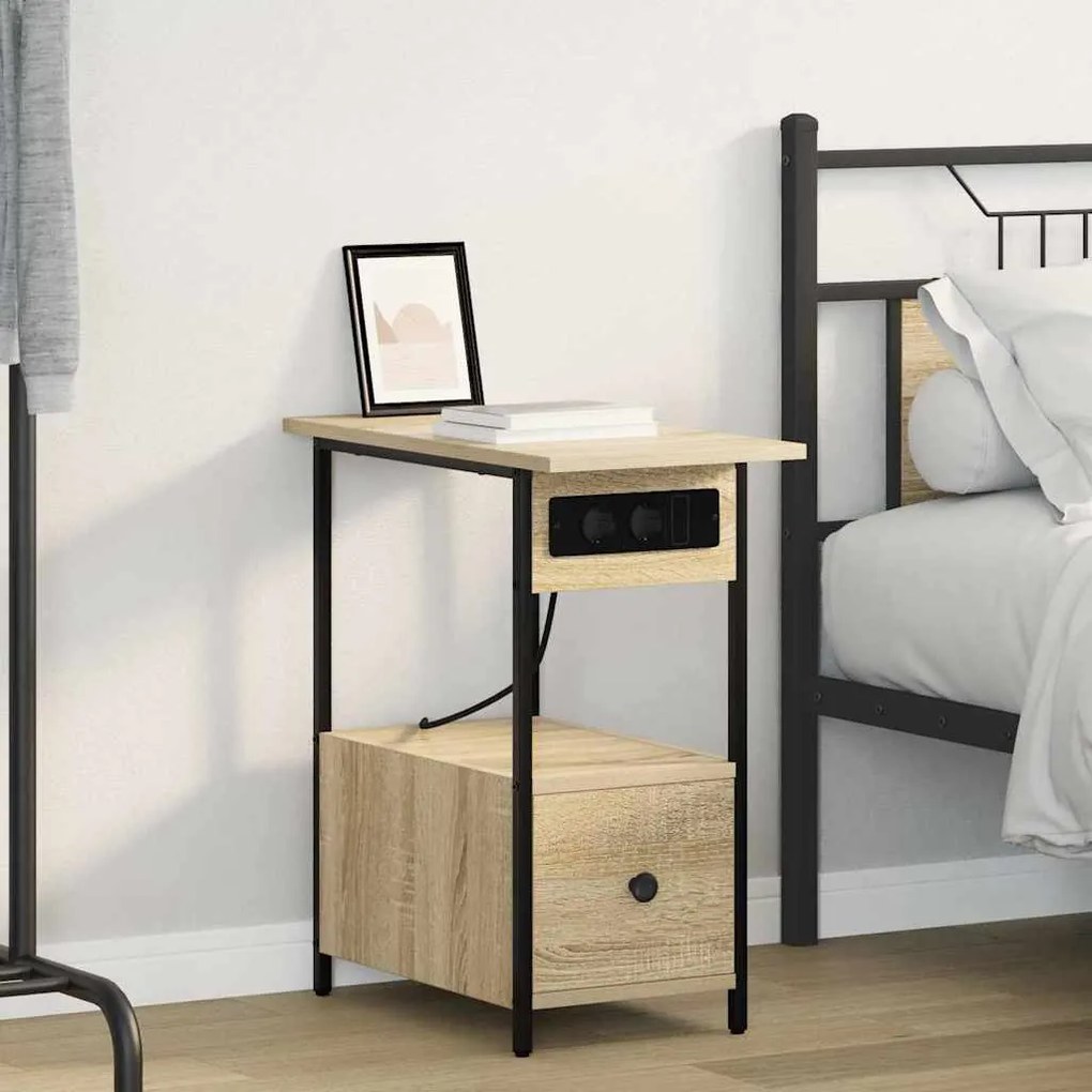 vidaXL Dulap de noapte Stejar sonoma 60 x 30 x 61 cm Lemn compozit