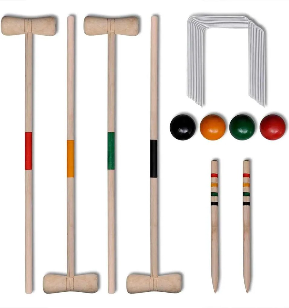 vidaXL Set de crochet din lemn pentru 4 jucători