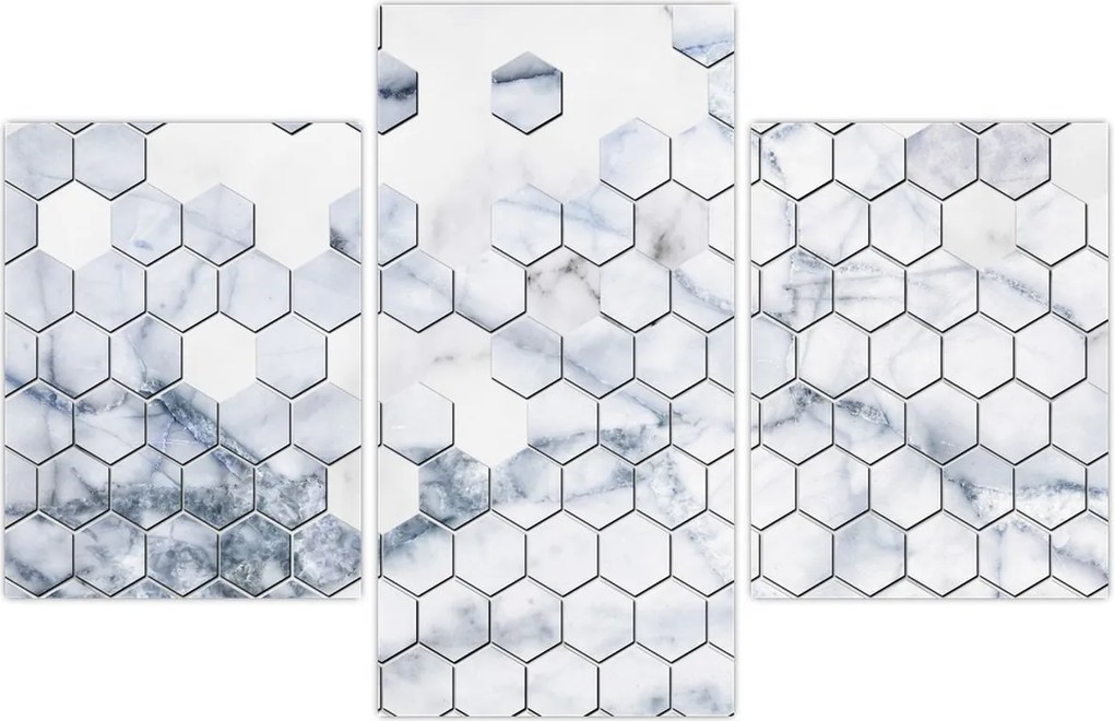 Tablou - Hexagoane marmură (90x60 cm)