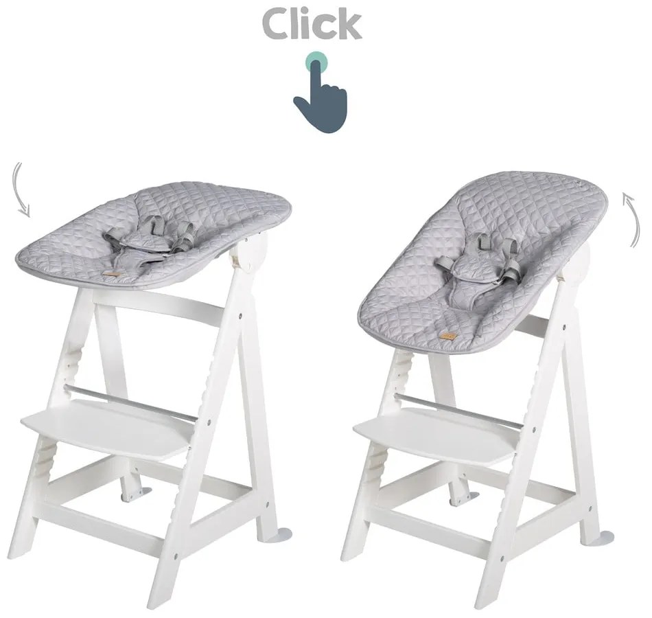 Scaun de masă pentru bebe alb Grow-Along – Roba