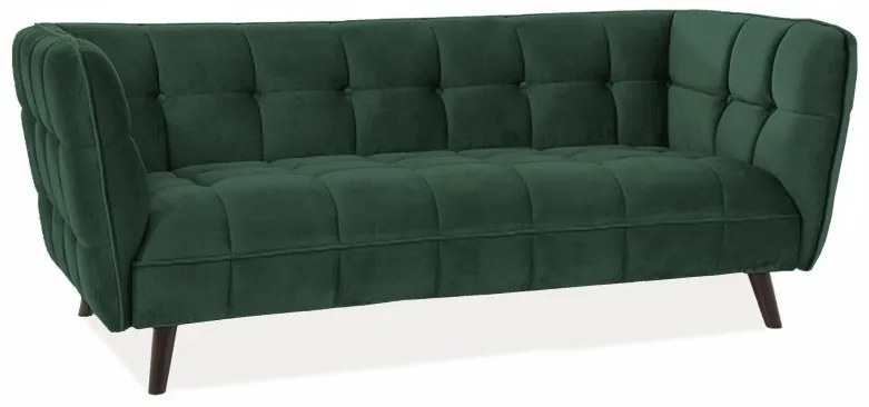 Canapea Castello 3 velvet verde Blu78/wenge
