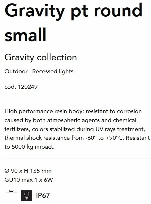 SPOT LED INCASTRABIL GRAVITY PT ROUND SMALL