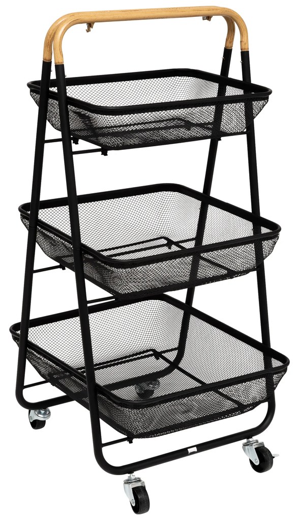 Cărucior de bucătărie MAYAJ, 3 coșuri