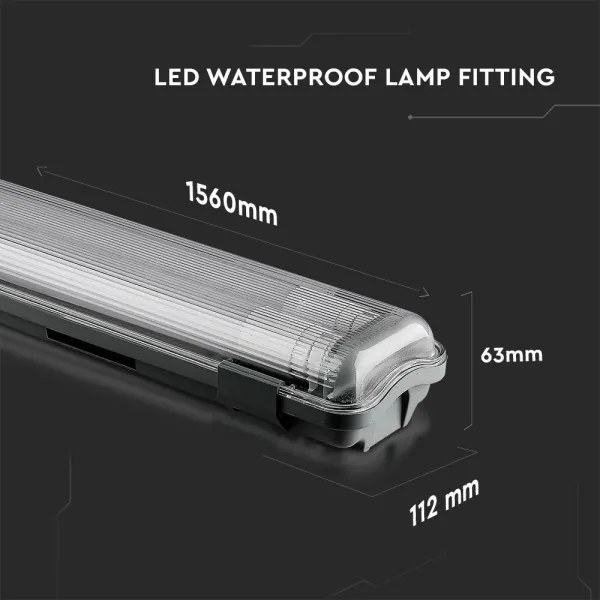Corp de iluminat LED fluorescent T8 2xG13/22W/230V IP65 6400K 156 cm