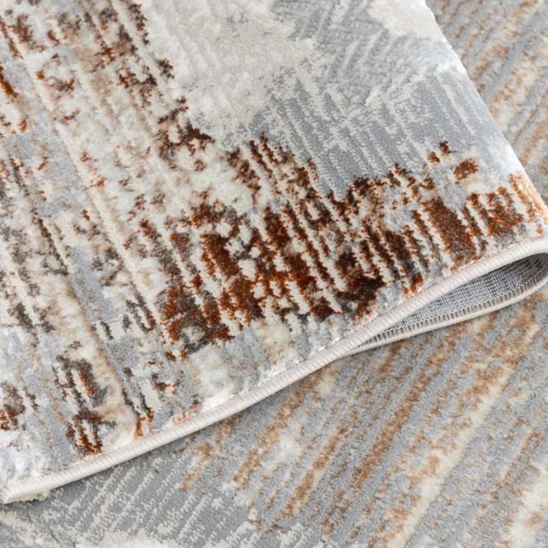 150x230 cm Covor premium, 70% Polyester și 30% Polipropilenă, Design Modern, Cupru, Densitate 2300 gr/m2