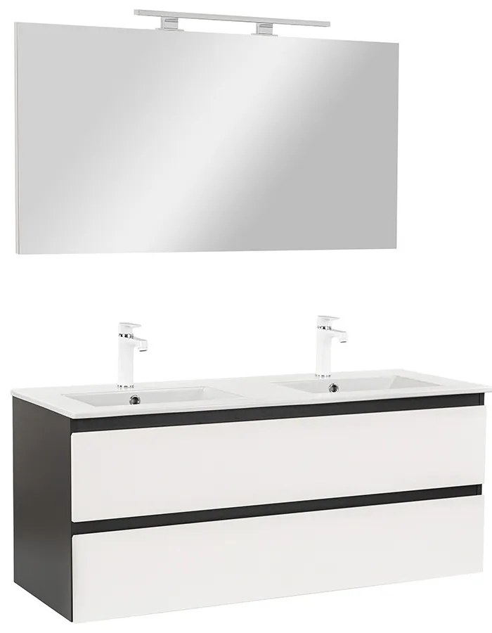Mobilier complet de baie Vario Forte 120 antracit-alb