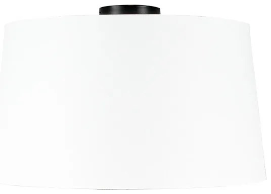 Plafoniera negru mat cu abajur alb 45 cm - Combi