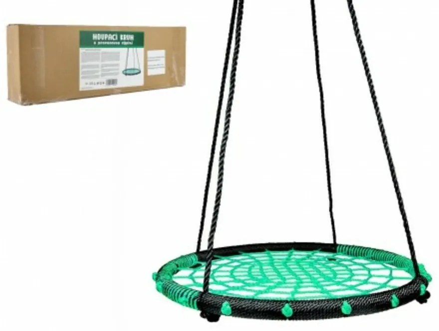 Inel balansoar verde 80 cm umplutură frânghie într-o cutie 75x26x12cm