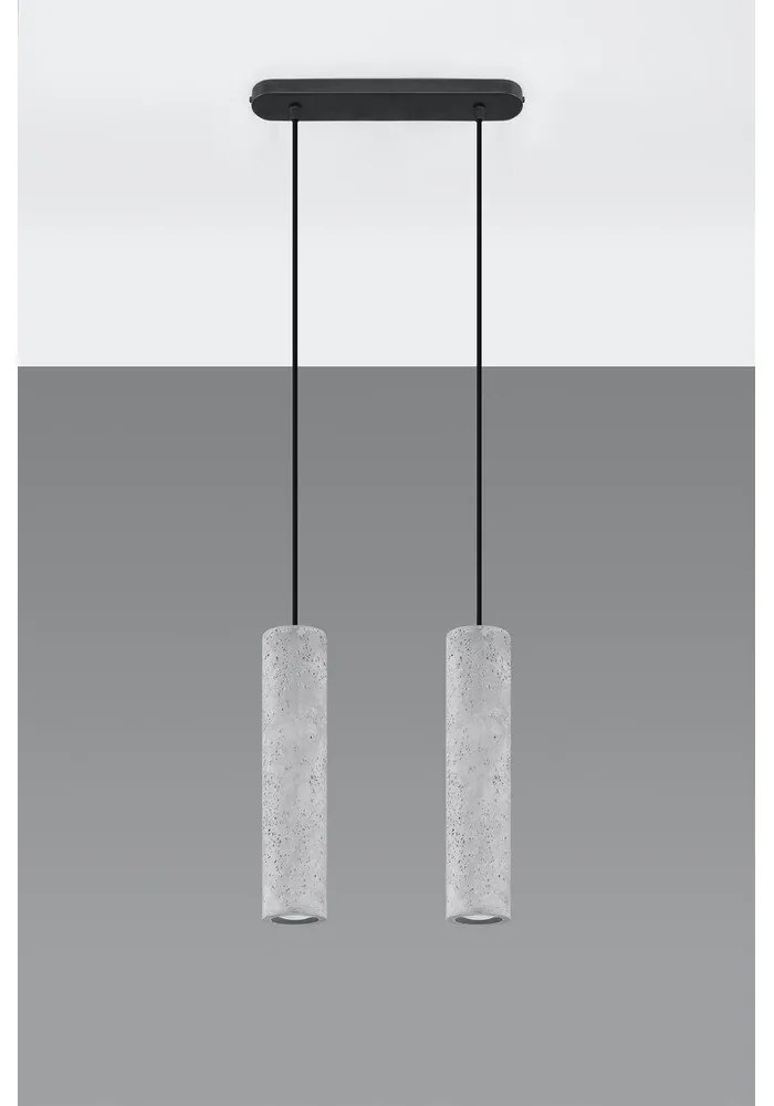 Lustră din beton Sollux Fadre, lungime 34 cm