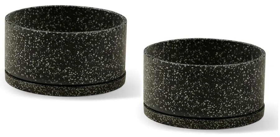 Set 2 ghivece gri închis Bonami Selection Terrazzo