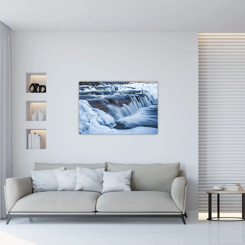 Tablou - Râu iarna (90x60 cm)