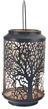 InDecor Sfeșnic metalic Arborele negru, 12 x 12 x18 cm, S