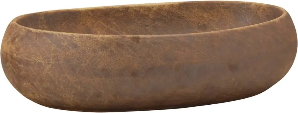 vidaXL Lavoar de blat, maro, 59x40x15 cm, ceramică, oval
