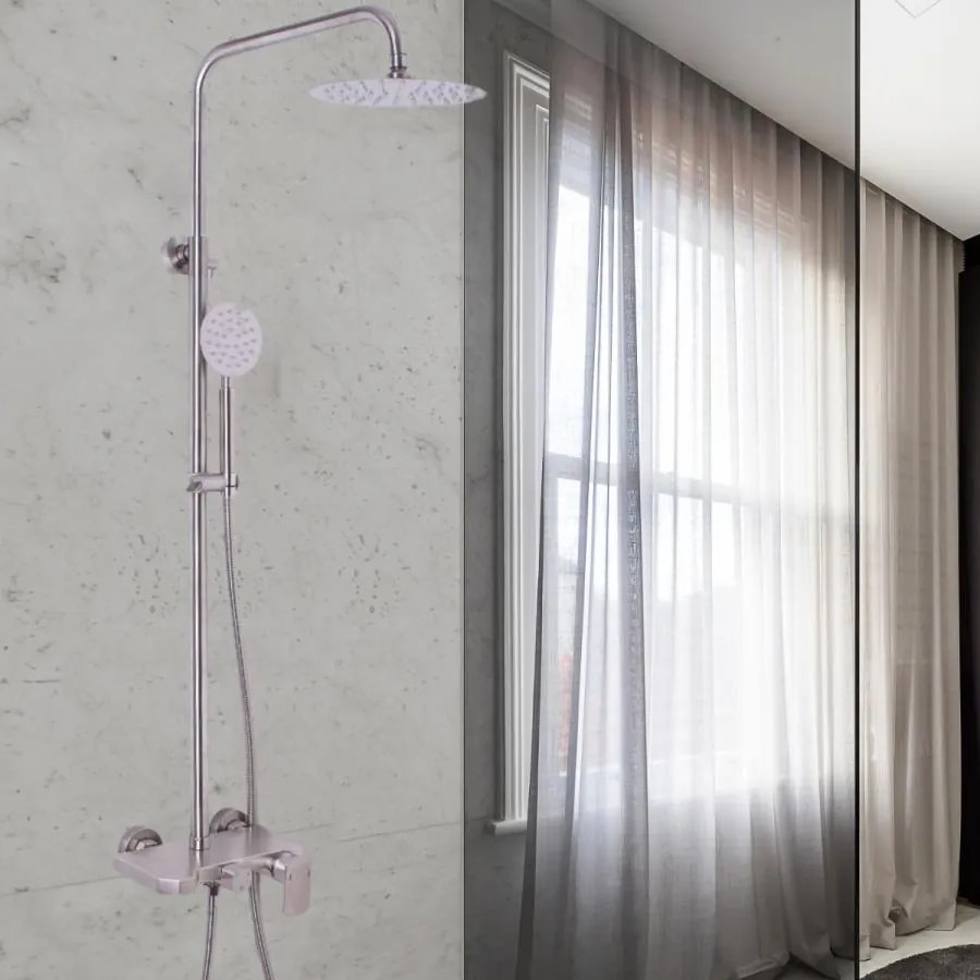 Coloană Duș din Inox Satinat Model N/LY001 – Design Modern și Durabil pentru Baia Ta