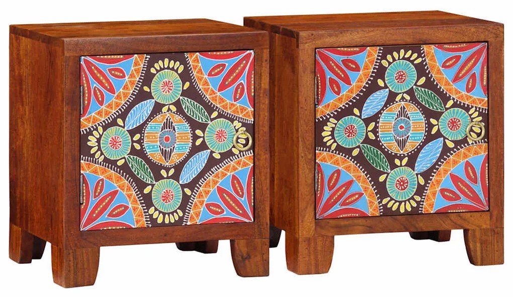 vidaXL Noptiera 2 buc 40x30x45 cm lemn masiv de salcam