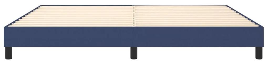Cadru de pat box spring, albastru, 200x200 cm, textil Albastru, 25 cm, 200 x 200 cm