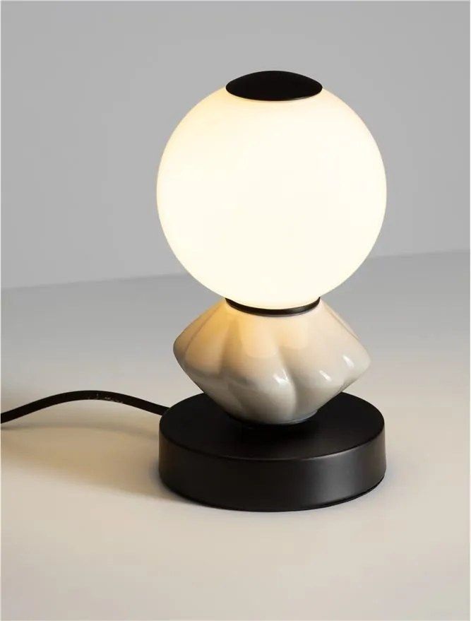 Veioza LED decorativa ceramica gri, alb, PALLINA