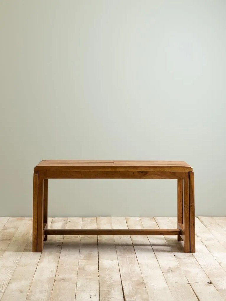 Bancă extensibilă din lemn de acacia, maro cald, 46 x 88–148 x 35 cm, „Extendable”