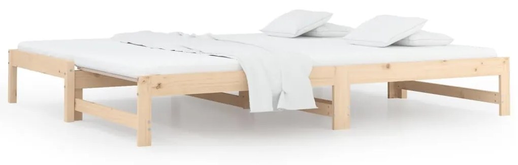 832643 vidaXL Pat de zi extensibil, 2x(90x200) cm, lemn masiv de pin