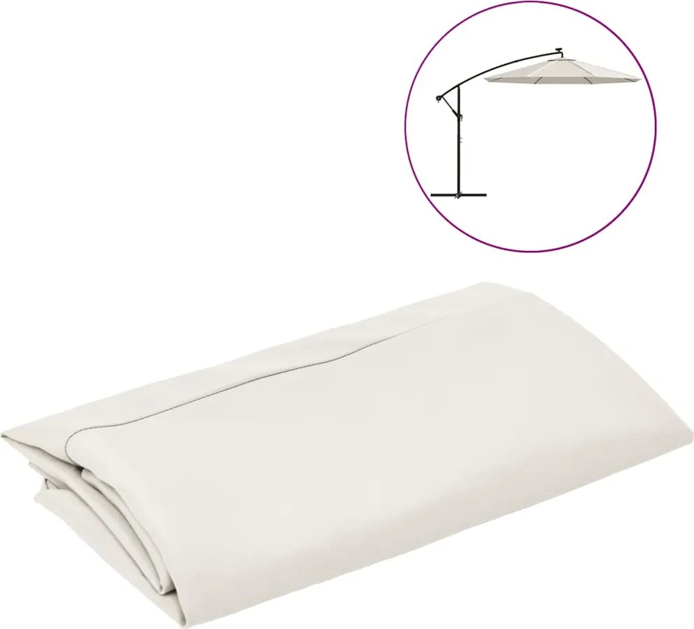vidaXL Pânză de schimb umbrelă de soare, alb nisipiu, 300 cm