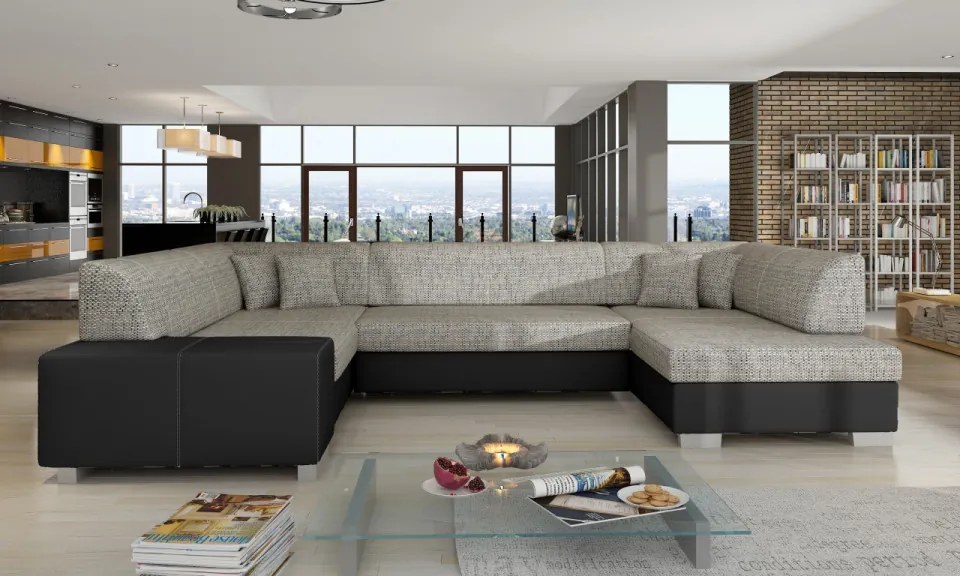 Canapea modulara cu spatiu pentru depozitare, 320x73x207 cm, Havana R01, Eltap (Culoare: Gri)