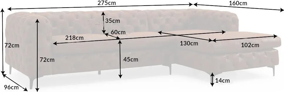 Coltar design Chesterfield, Microfibra, Maro Antic, MODERN BAROCK